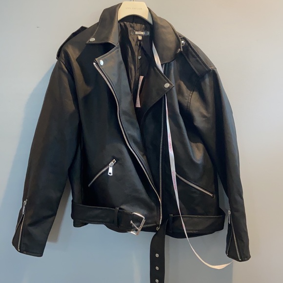 NWT Missguided oversized leather jacket - Picture 2 of 4